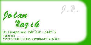 jolan mazik business card